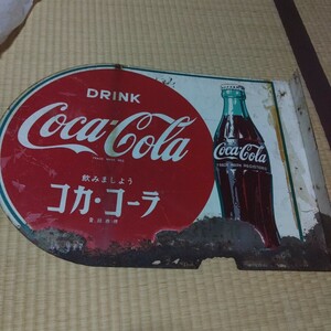 コカ・コーラ　飲みましょう　ホーロー看板　昭和40年代　アンティーク　#昭和レトロ　#ドリンクマニア　