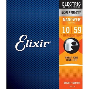 7弦用 Elixir Nanoweb #12074 Light/Heavy 010-059 エリクサー コーティング弦 エレキギター弦