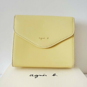 agnes b. アニエスベー　ミニウォレット　イエロー　金運◎　二つ折り財布　ミニ財布　コンパクトサイズ　ラッキーカラー