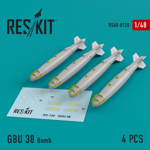 ◆◇RESKIT【RS48-0120】1/48 現用米軍 GBU-38 500ポンドJDAM爆弾(4個入り) (A-10, F-16,F-15,F-22,F-35用)◇◆