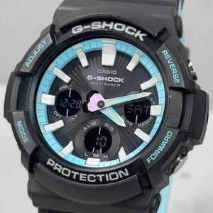 極美品 G-SHOCK GAW-100PC-1AJF 90’sパステルカラー タフソーラー 電波受信 電波ソーラー マルチバンド6 アナデジ ブラック スカイブルー