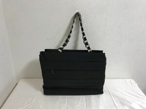 本物フェラガモFerragamo本革レザーナイロンヴァラ金具チェーンハンドバッグビジネストートボストンバックレディース黒イタリア製