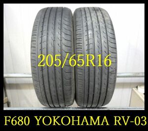 【F680】T5206174 送料無料・代引き可 店頭受取可 2022年製造 約7.5部山◆YOKOHAMA BluEarth RV-03◆205/65R16◆2本