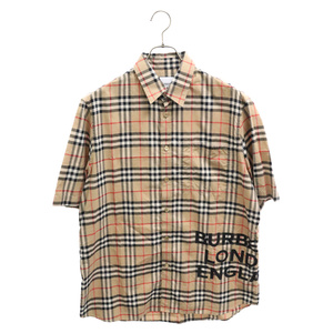 BURBERRY LONDON バーバリーロンドン 20SS ノバチェック 半袖シャツ チェックシャツ ブラウン 8017301