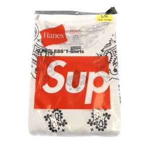 SUPREME シュプリーム 22AW×Hanes Bandana Tagless Tee ヘインズ バンダナ総柄プリント半袖Tシャツ 2枚セット ホワイト