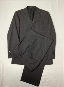INHALE EXHALE // 背抜き 長袖 ストライプ柄 シングル スーツ (黒) サイズ 165A (S位)