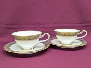 R212-N41-1607 Noritake ノリタケ GRAND BROCHE グランブロジェ カップ＆ソーサー 2客 食器 茶器 ティーカップ 現状品3