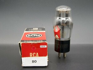 ♪♪RCA 80 整流管 刻印ベース 吊りヒーター NOS品 #2826、RCAビンテージ♪♪