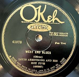 【S】LOUIS ARMSTRONG AND HIS HOT 5 OKEH West End Blues/ Fireworks CLASSICS!!!!