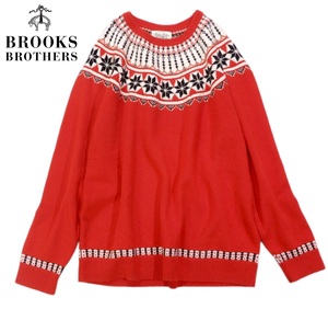 未使用 ブルックスブラザーズ Brooks Brothers CLOTHING 素敵◆ メリノウール 求心柄 ニットプルオーバー セーター XXL