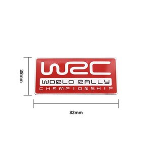 【ゆうパケット送料込】WRC エンブレムプレート 赤角 縦3.9cm×横8.0cm SUBARU スバル STI アルミ製