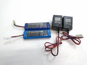 ◇通電確認済 タミヤ 7.2V ニカド電池 カスタムパック ニカド バッテリー専用充電器 4点セット 1210-19A @60◇