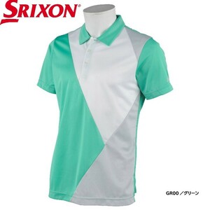 ☆新品未使用☆スリクソン SRIXON ゴルフ☆半袖 ポロシャツ☆グリーン☆Lサイズ 肩幅42㎝ 身幅54㎝ 着丈72㎝ 袖丈21㎝☆品番RGMRJA03