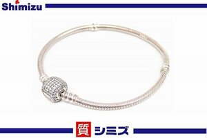 【PANDORA 】美品 パンドラ ラインストーン シルバー ブレスレット アクセサリー◆質屋出品