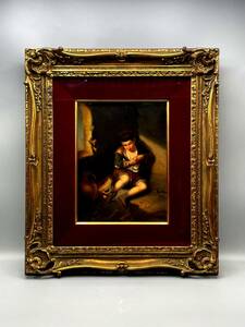 【KPM】 KPMベルリン 陶板画 『The young begger』 バロック絵画 ムリーリョ Murillo ベルリン王立磁器製陶所 本物保証