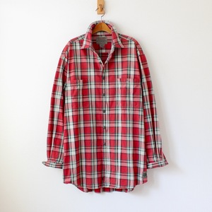 ABERCROMBIE & FITCH アバクロ ネルシャツ BIG SHIRT 赤系のチェック柄 L （w-2260）