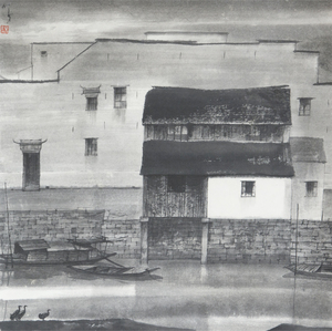 杨明义 蘇州小景 立軸 来源:1990年代初期 Sotheby