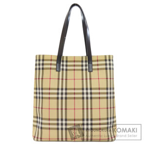 BURBERRY バーバリー ノバチェック トートバッグ PVC レディース 中古