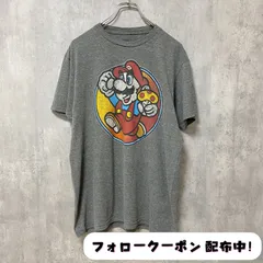 古着 used　SUPER MARIO　マリオ　半袖プリントTシャツ　任天堂　Nintendo　グレー