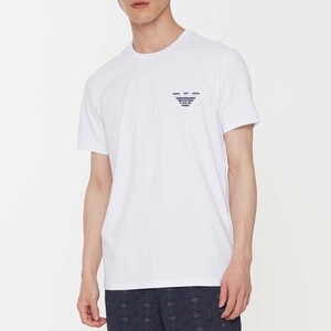 EMPORIO ARMANI エンポリオ アルマーニ STRIPED LOGO ストライプ ロゴ 半袖 Tシャツ メンズ 54052553 ホワイト L