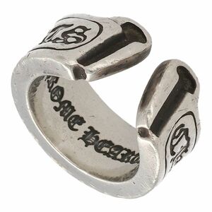 【中古】 CHROME HEARTS クロムハーツ スクロールラベル リング ラージ 指輪 ジュエリー ロゴ メンズ 23035385 AO