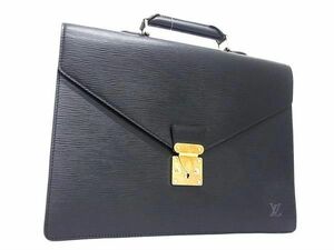 1円 ■美品■ LOUISVUITTON ヴィトン M54412 エピ セルヴィエットアンバサダー ビジネスバッグ ブリーフケース メンズ ブラック系 FD7817