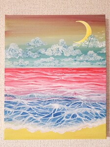 海　絵　風景画　アート　アクリル絵の具　一点物　原画