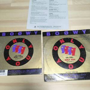 美盤 ステッカー シール 付属 レア BOOWY ボウイ ONLY YOU オンリー・ユー B-BLUE BABY ACTION WTP-17950 レコード EP 氷室京介 布袋寅泰