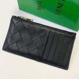 ★ BOTTEGA VENETA ボッテガ イントレ フラグメントケース コインケース カードケース メンズ ブラック 黒 中古【鑑定済み 本物保証】