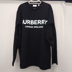 BURBERRY アームオープンデザイン ロゴ長袖Tシャツ ロンT バーバリー 新品未使用 ブラック BLK