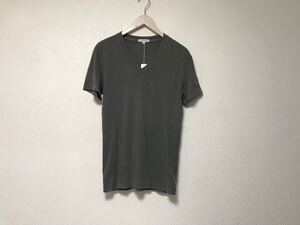 新品未使用本物ジェームスパースJAMESPERSEトゥモローランドコットン洗い加工Vネック半袖Tシャツメンズサーフグレー00アメリカ製XXS