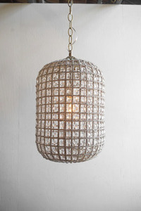 アンティーク調　フランス　ガラス装飾　1灯シャンデリア　B　ライト　ランプ