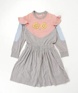 「FENDI」 「KIDS」花柄長袖ワンピース 8A グレー キッズ