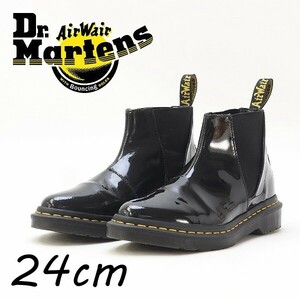 ◆Dr.Martens ドクターマーチン BIANCA ビアンカ エナメル サイドゴア ショート ブーツ 黒 ブラック UK5