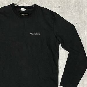 Columbia 長袖Tシャツ ロンT カットソー アウトドア コロンビア　　タウンユース ラバープリント ワンポイント シンプル ブラック 玉10600