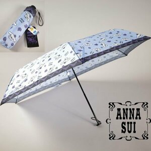 新品1円～★ANNA SUI アナスイ× CINNAMOROLL シナモロール 晴雨兼用傘 折りたたみ傘 UV遮蔽 遮光 遮熱 耐風骨 ブルー ◆8134◆