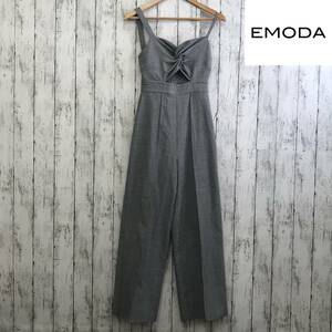 EMODA　エモダ　アシンメトリーツイストオールインワン　Fサイズ　グレー　程よく肌見せ　S5.2-140　USED