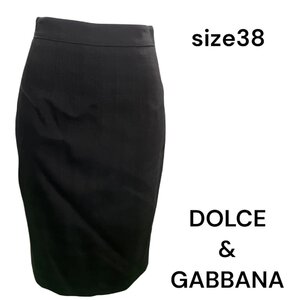 美品　ドルチェアンドガッバーナ　DOLCE&GABBANA 美形　タイト　スカート　黒、ブラック　38、S、7号　S5M151