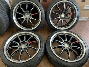 §WORK エモーション ZR10 19X8.5J+45 114.3-5H NITTO NT555G2 225/40R19(225/40-19)WRX レヴォーグ プリウスα HS エスティマ カムリ 等