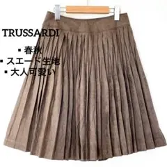 売れ筋✨TRUSSARDI 膝丈スカート　ブラウン　スエード　レディース　M