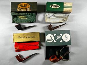 PIPE DAN パイプCOPENHAGEN コペンハーゲン、STANWELL、Rossi Special、CHACOM4本一括、原箱原袋附、経年保管現状品、木製喫煙具