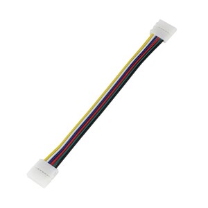 LEDテープライト用 12mm 非防水 6端子 接続ケーブル+コネクタ 両端子 約14cm 2個入り