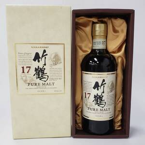 24仙/A069066-1/M011-585/KA30000【千葉県内のみ発送】酒 竹鶴 17年 NIKKA WHISKY PURE MALT ニッカ ウイスキー 43％ 700ml 箱付き