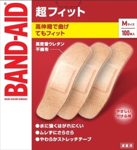 まとめ得 バンドエイド超フィット Mサイズ 100枚 ジョンソン・エンド・ジョンソン 絆創膏 x [5個] /h