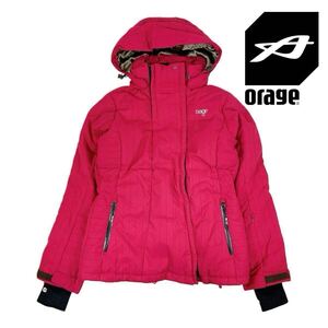 12T419☆ orage オラージュ ビビットピンク系 スキー スノボ ウェア ダウンジャケット ベンチレーション◎ ジャケット アウター 防寒 S