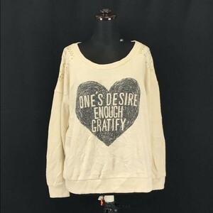 オリーブデオリーブ★ハート/長袖セーター【women’s size -M/ベージュ/beige】OLIVE des OLIVE/Sweater◆BG939