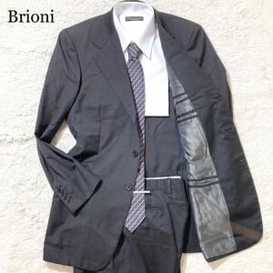 【極美品】Brioni スーツ セットアップ グレー 背抜き 総柄 48