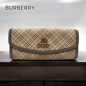 BURBERRY ブルーレーベル 長財布 二つ折り チェック柄