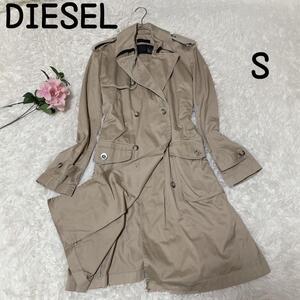 DIESELディーゼルトレンチコート（S）スタイリッシュ コットン ロング