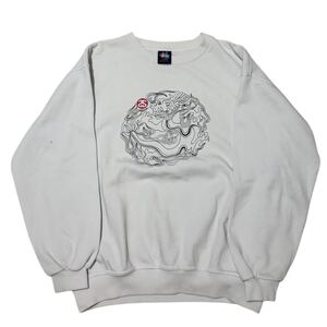 SuperRare 90~00’s old stussy Dragon Design sweat shirt archive collection ステューシー スウェット 龍 紺タグ USA製 y2k ロゴ